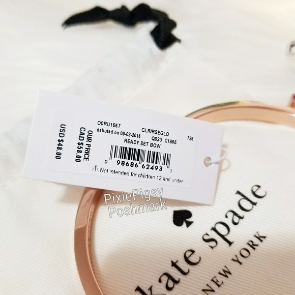 Kate Spade Ready Set Bow Bangle Crystal Bracelet - Picture 6 of 6